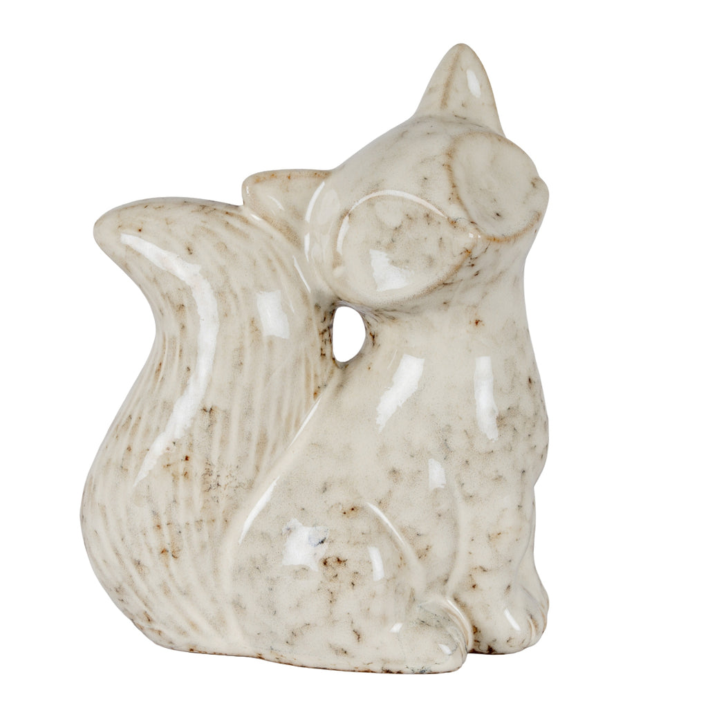 Alora Ceramic Fox Looking Right in white