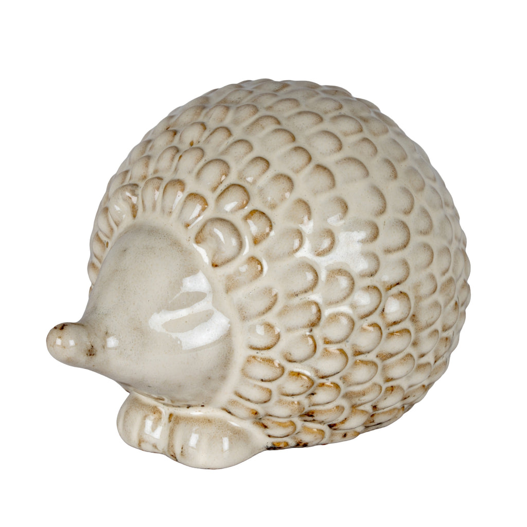 Alora Ceramic Round Medium Hedgehog in white