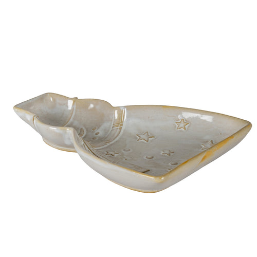 Alora Ceramic Snowman Dish in white