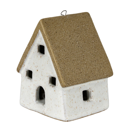 Alora Ceramic Large Town Cottage With LED Lights in white