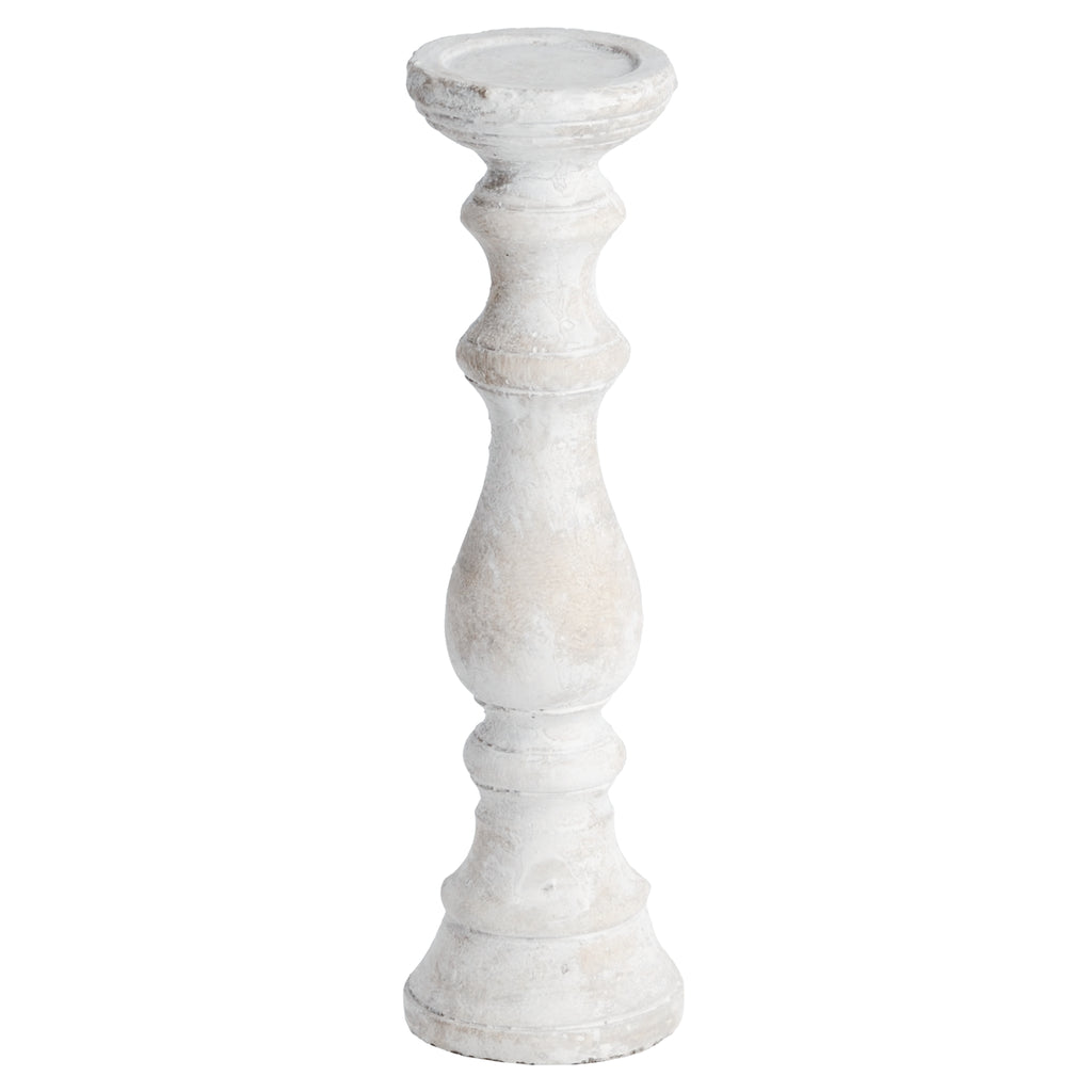 Large Stone Candle holder in cream
