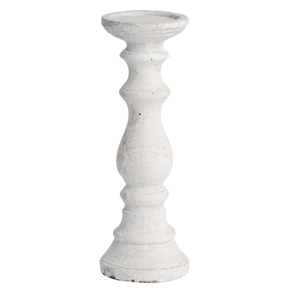Medium Stone Candle Holder in cream