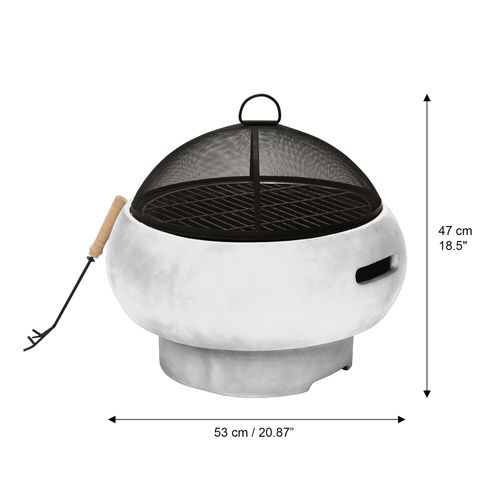 Garden Round Wood Burning Fire Pit, Outdoor Fire Bowl Log Burner