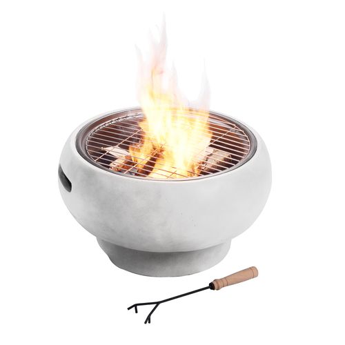 Garden Round Wood Burning Fire Pit, Outdoor Fire Bowl Log Burner