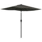 Outsunny 2 x 3(m) Garden Parasol Rectangular Market Umbrella w/ Crank Dark Grey