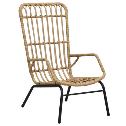 vidaXL Garden Chair Poly Rattan Light Brown