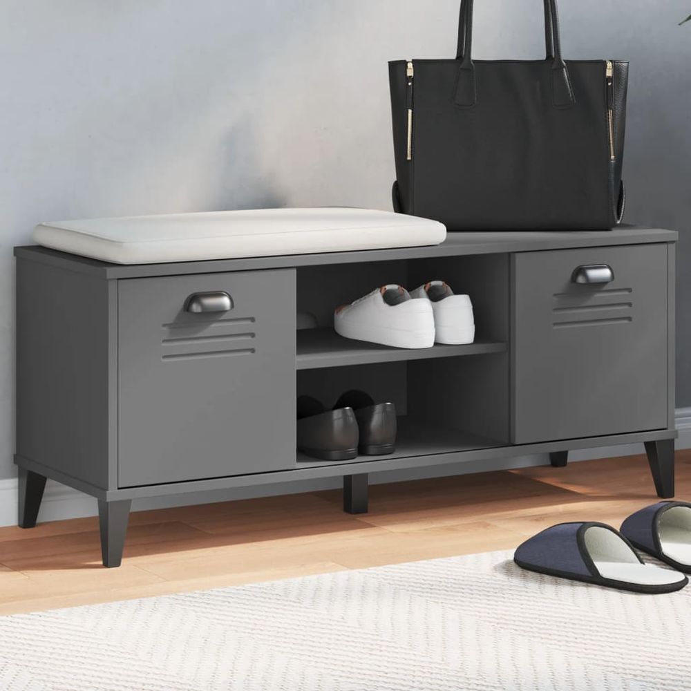 vidaXL Shoe Bench VIKEN White 106x35x45 cm Engineered Wood