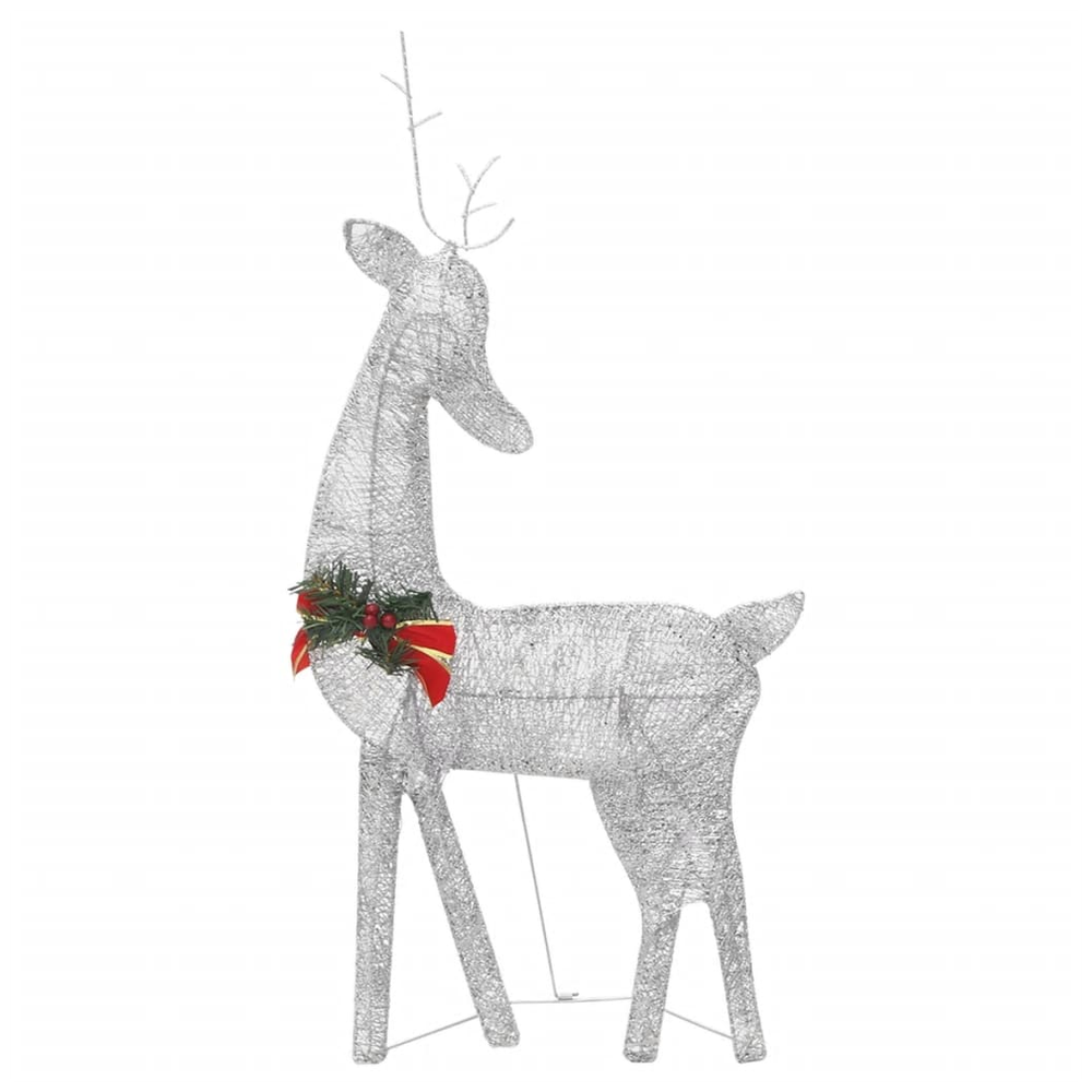 Christmas Reindeer Family 270x7x90 cm Silver Cold White Mesh