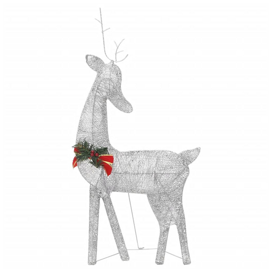Christmas Reindeer Family 270x7x90 cm Silver Cold White Mesh