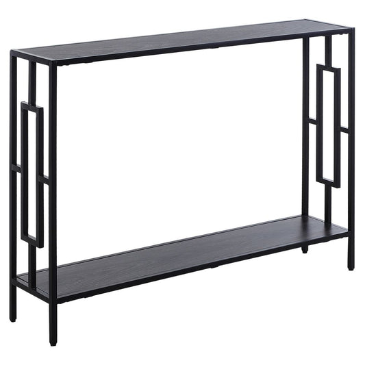 Console Table  2 Shelves MDF Steel Frame in Art Deco Square Style 76x106cm