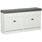 Shoe Storage Bench with Seat Cushion Cabinet Organizer with 2 Drawers