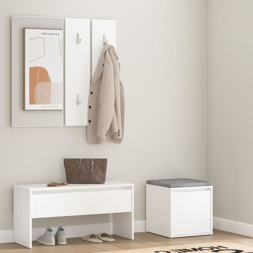 Hallway Furniture Set Smoked Oak Engineered Wood
