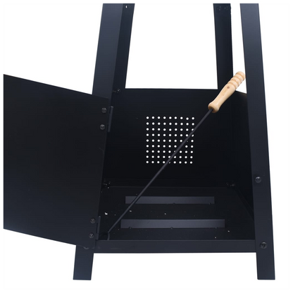 vidaXL Fire Pit Black 35x35x99 cm Steel