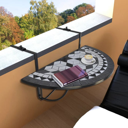 vidaXL Hanging Balcony Table Terracotta Mosaic