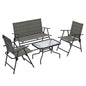 Outsunny Patio Furniture Set, Garden Set with Table, Foldable Chairs, a Loveseat