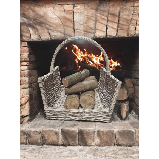 Greywash Willow Log Basket (T45x44cm)