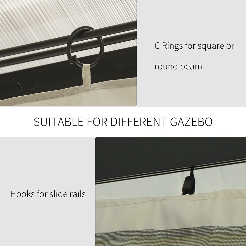 4 Pack Gazebo Replacement Sidewalls Privacy Panel for 3 x 4m Gazebo Outsunny