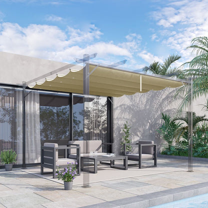 Outsunny Pergola Shade Cover Replacement Canopy for 4 x 3(m) Pergola, Beige