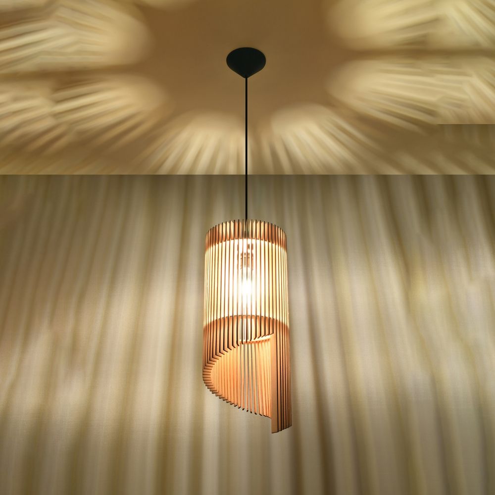 Pendant lamp wood Alexia Scandinavian Design E27