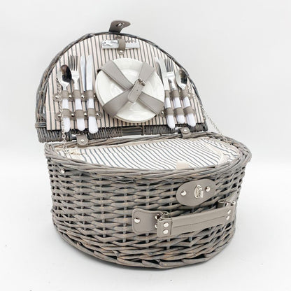 Elegant 45cm Picnic Basket with Cutlery Set | Perfect for Outdoor Gatherings
