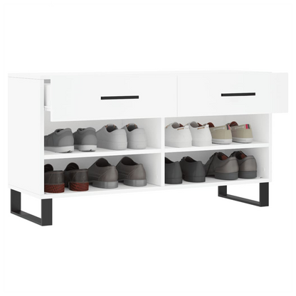 vidaXL Shoe Bench White 102x35x55 cm Engineered Wood
