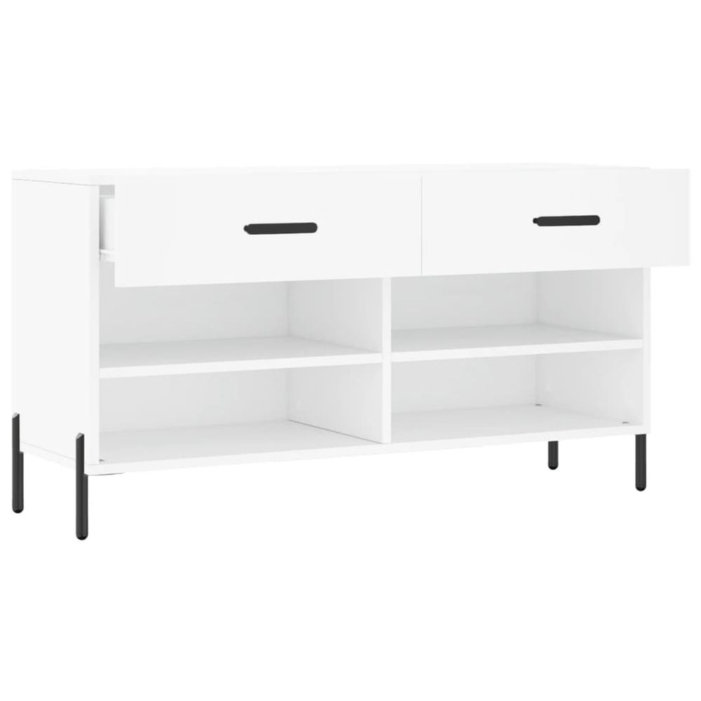 vidaXL Shoe Bench White 102x35x55 cm Engineered Wood