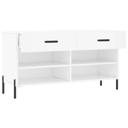 vidaXL Shoe Bench White 102x35x55 cm Engineered Wood