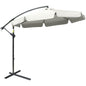 2.7m Garden Banana Parasol Cantilever Crank Cream White