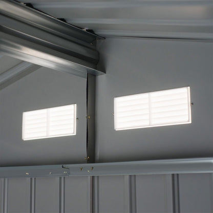 9 x 6FT Foundation Ventilation Steel Outdoor Garden Shed Grey