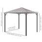 3x3(m) Polycarbonate Hardtop Gazebo Canopy w/ Aluminium Frame Netting & Curtains