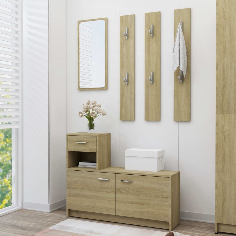 Hallway Unit Grey 100x25x76.5 cm Engineered Wood