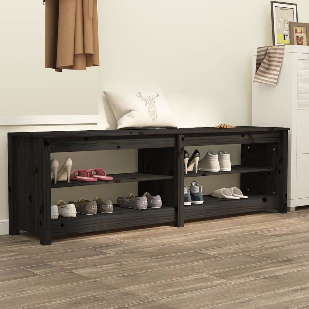 vidaXL Shoe Bench 160x36.5x50 cm Solid Wood Pine
