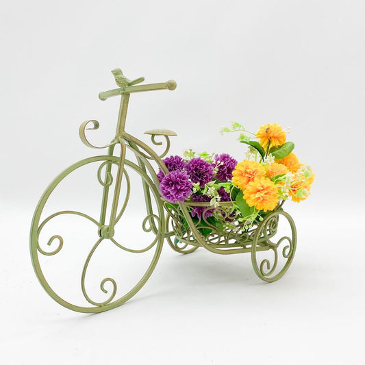 Charming 57cm Leaf Green Bicycle Planter | Unique Garden Decor