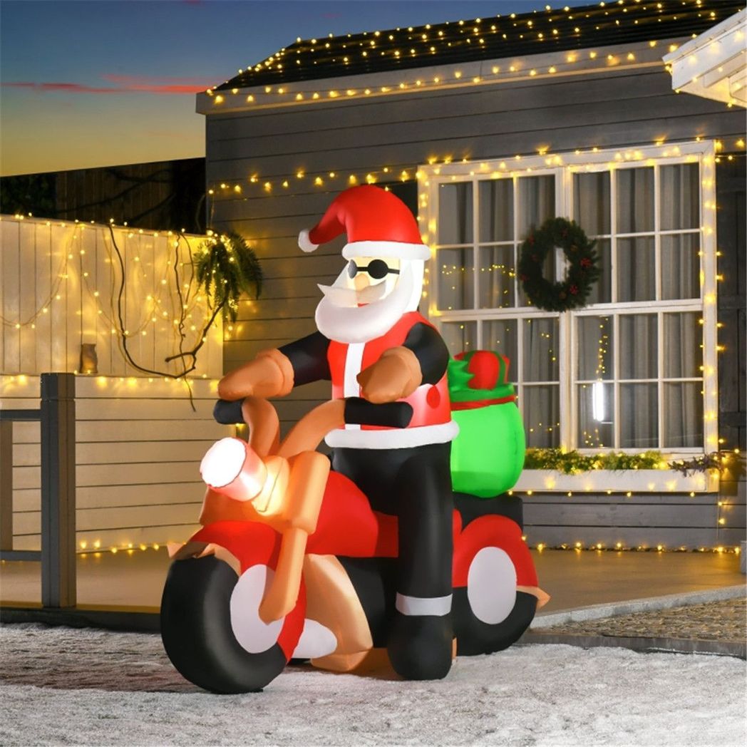 Christmas Snowman on bike inflatable
