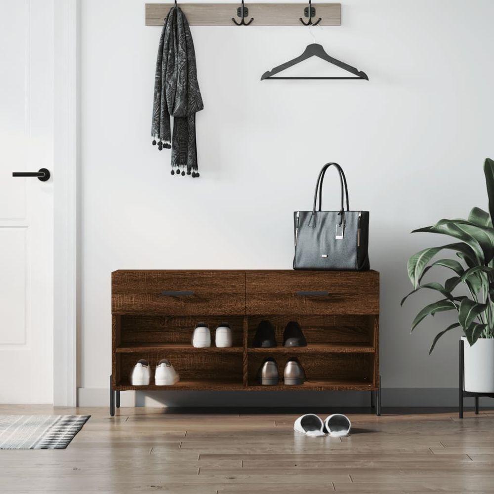 vidaXL Shoe Bench White 102x35x55 cm Engineered Wood