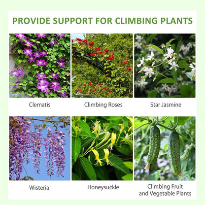 Outsunny Set of 2 Metal Trellis for Climbing Plants, Leaf Design