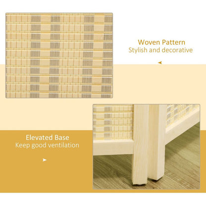 4 Panel Folding Room Divider 170cm Wall Privacy Screen Protector Natural