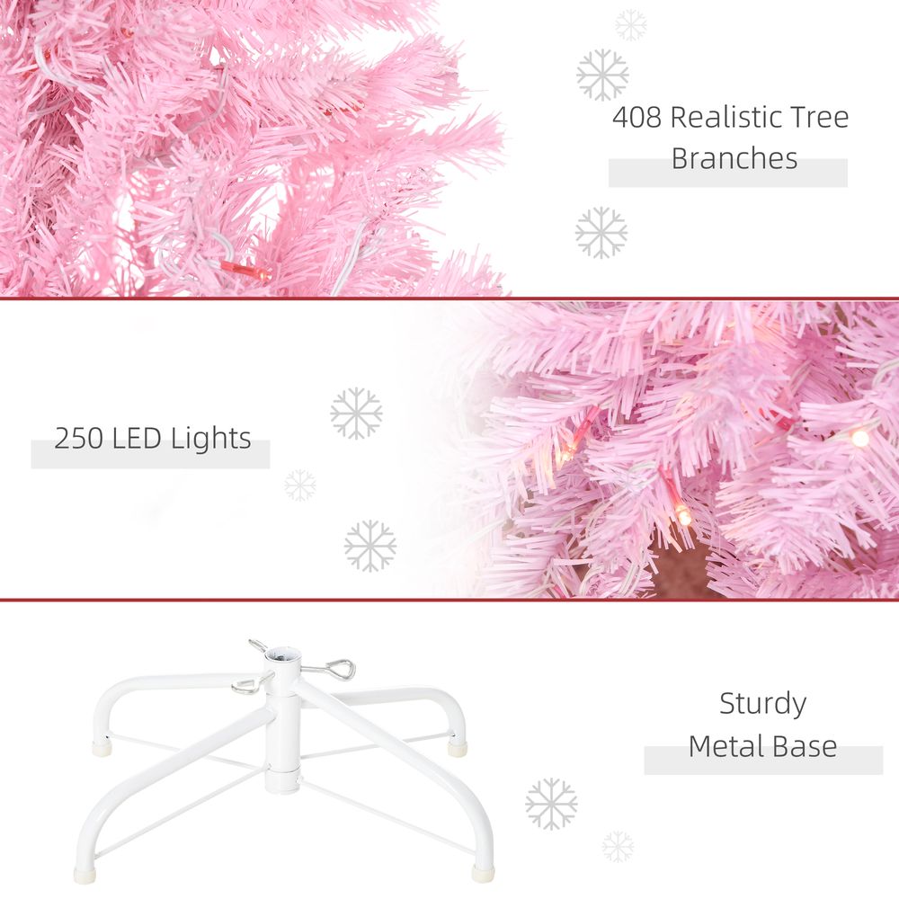 5FT Prelit Artificial Christmas Tree Holiday Home Decor  250 LED Light HOMCOM
