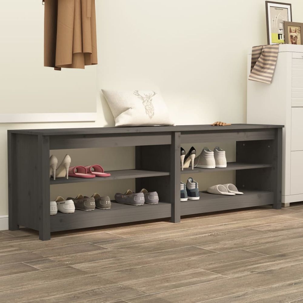 vidaXL Shoe Bench 160x36.5x50 cm Solid Wood Pine