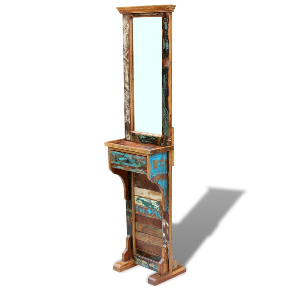 Hall Mirror Vintage Solid Reclaimed Wood 47x23x180 cm