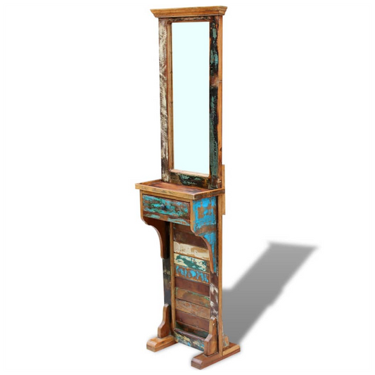Hall Mirror Vintage Solid Reclaimed Wood 47x23x180 cm