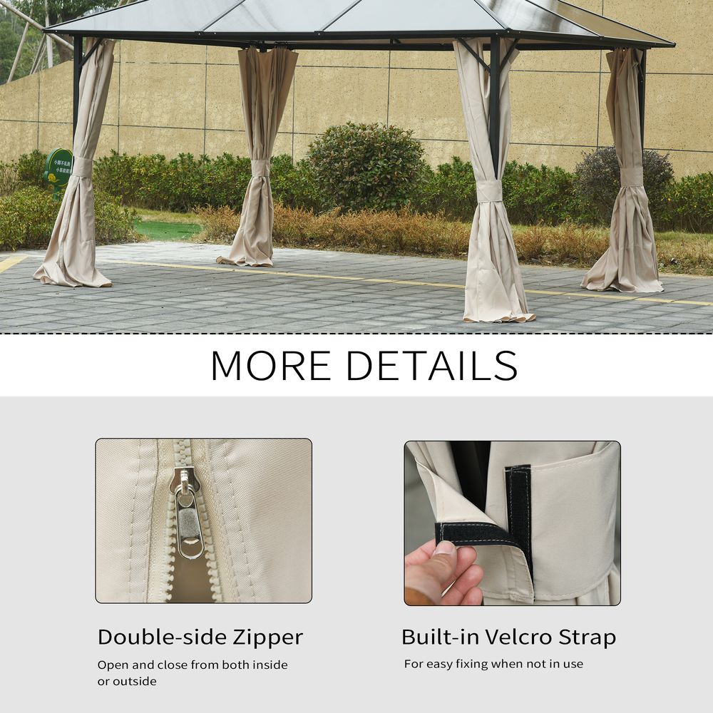 4 Pack Gazebo Replacement Sidewalls Privacy Panel for 3 x 4m Gazebo Outsunny