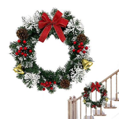 40cm Christmas Wreath Decor Artificial Hanging Xmas Wreath Pendant Home Window Door Outdoor Christmas Decoration Party Supplies