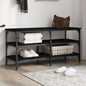 vidaXL Shoe Bench Black 70x38.5x49 cm Engineered Wood
