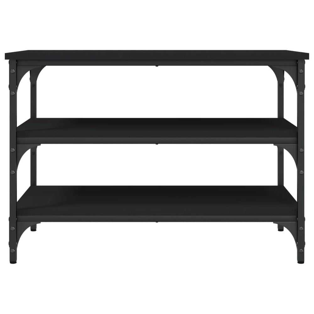 vidaXL Shoe Bench Black 70x38.5x49 cm Engineered Wood