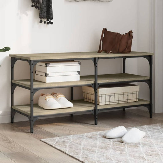 vidaXL Shoe Bench Black 70x38.5x49 cm Engineered Wood