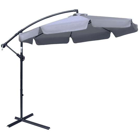 2.7mBanana Parasol Cantilever Umbrella with CrankDark Grey