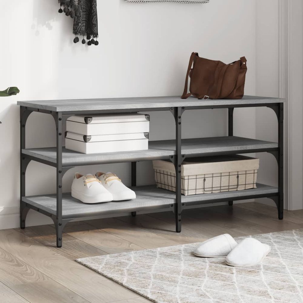 vidaXL Shoe Bench Black 70x38.5x49 cm Engineered Wood