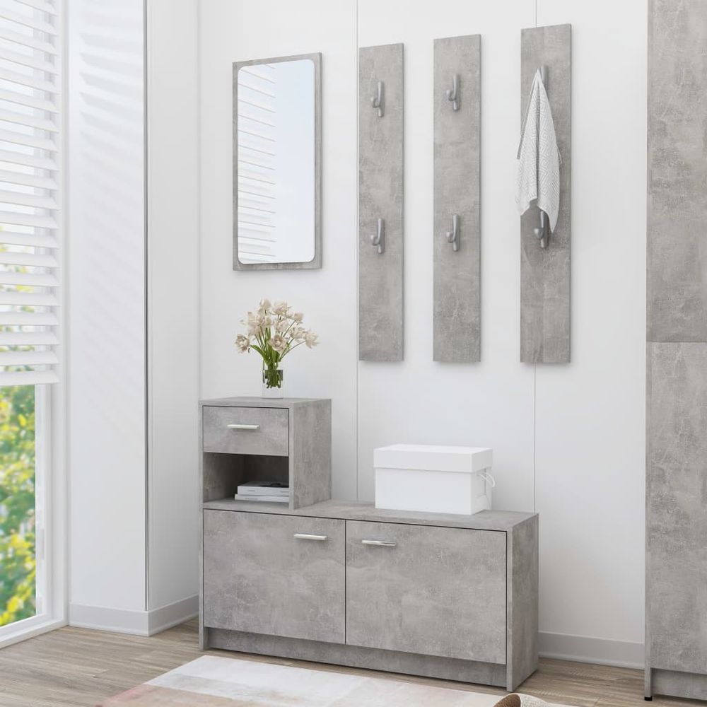 Hallway Unit Grey 100x25x76.5 cm Engineered Wood