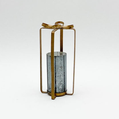 10" ANTIQUE GOLD PILLAR HOLDER